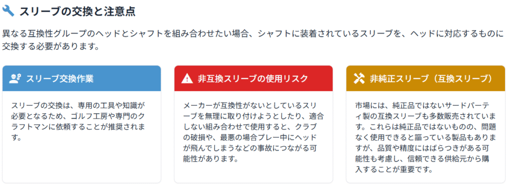 スリーブの交換と注意点