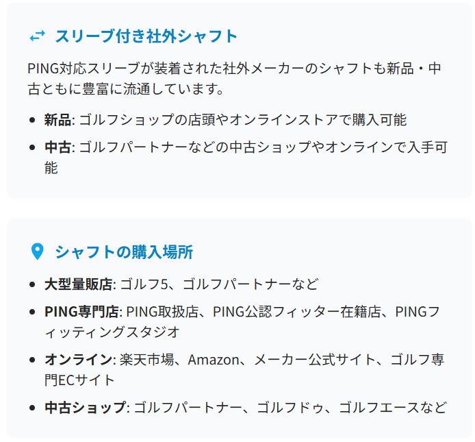 スリーブ付き社外シャフト