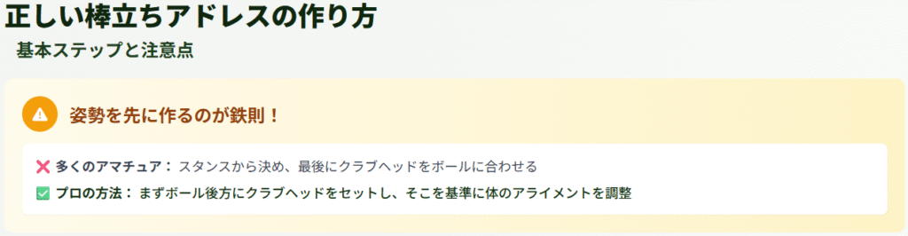 正しい棒立ちアドレスの作り方