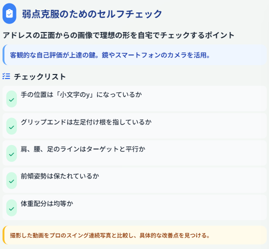 弱点克服のためのセルフチェック