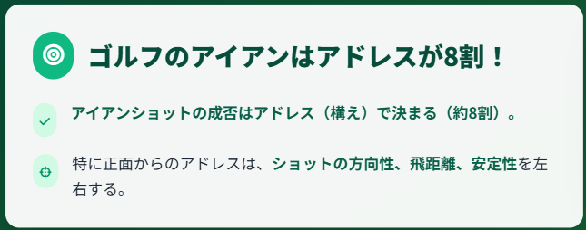 ゴルフのアイアンはアドレスが8割