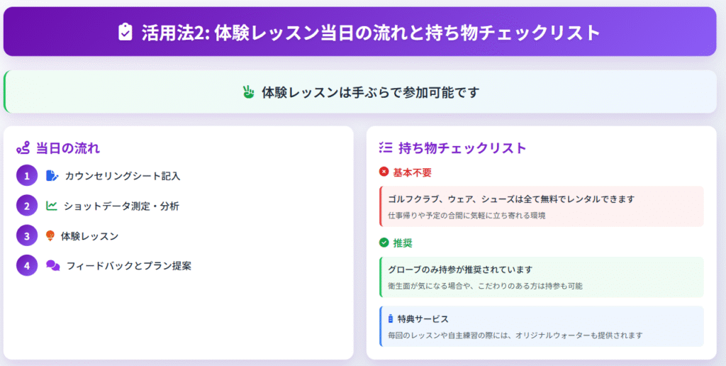 体験レッスン当日の流れと持ち物チェックリストまとめ