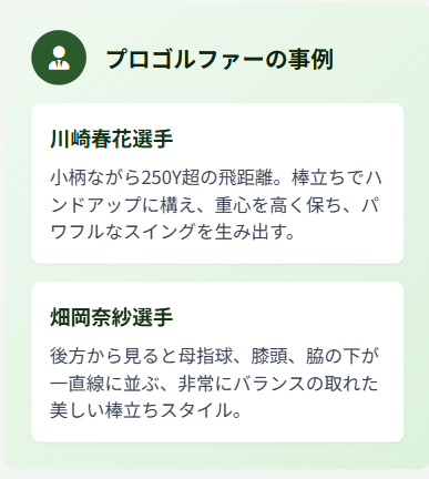 プロゴルファーの事例