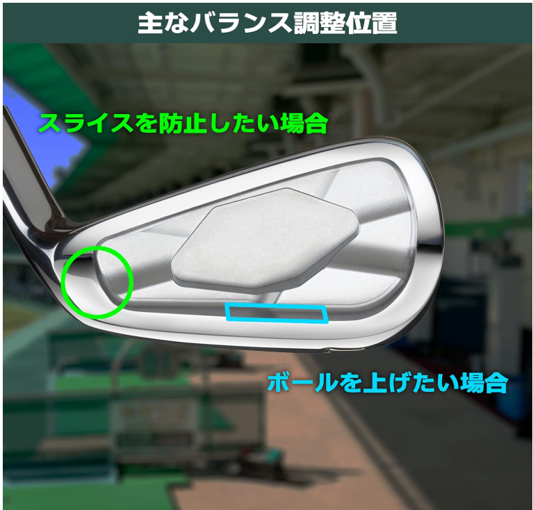アイアンのスライス対策における鉛の貼り方はヒール寄りが基本