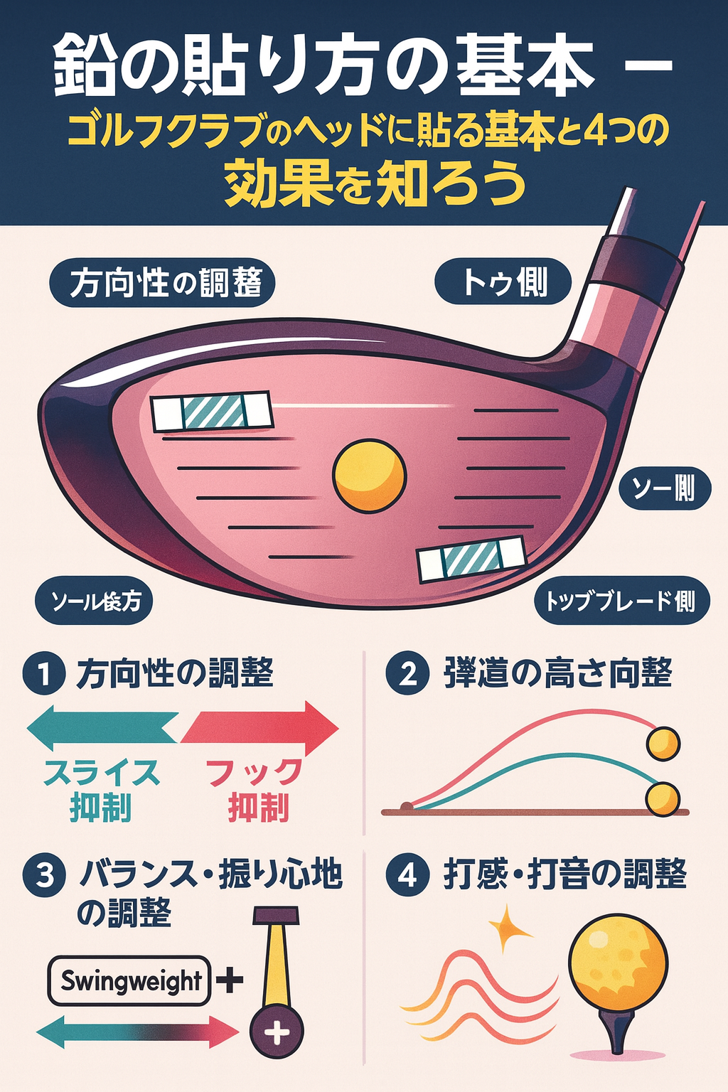 まずはゴルフクラブのヘッドに貼る基本と4つの効果を知ろう