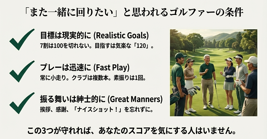 また一緒に回りたいと思われるゴルファーの3つの条件チェックリスト