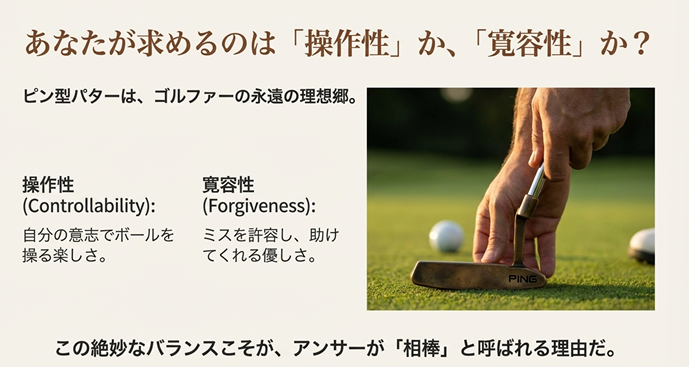 ピン型パターの操作性と寛容性のバランスを説明するイメージ画像