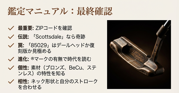 PINGアンサーの年代とモデルを見分けるための鑑定チェックリスト