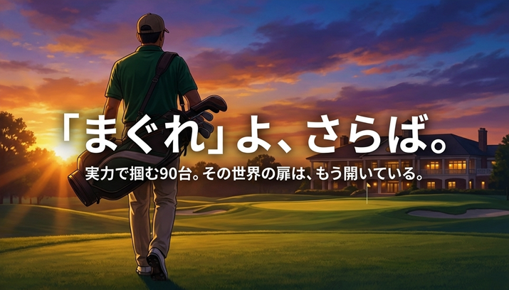 ゴルフ 100切り達成 実力で掴む90台 夕暮れのホールアウト イメージ