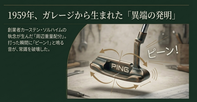 1959年開発のPING 1-Aパターとピーンという打音のイメージ