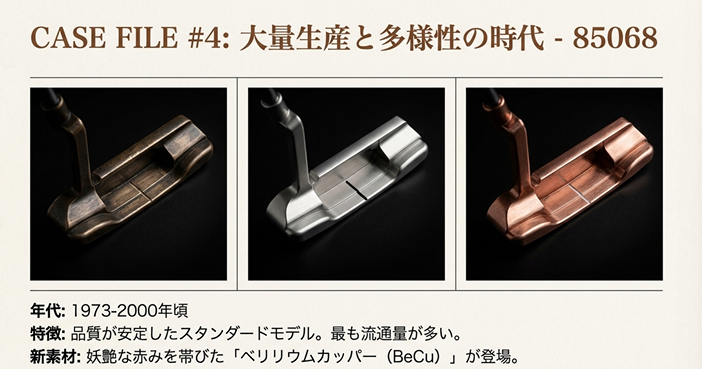 PINGアンサー85068モデルのバリエーション（ブロンズ、ステンレス、ベリリウムカッパー）