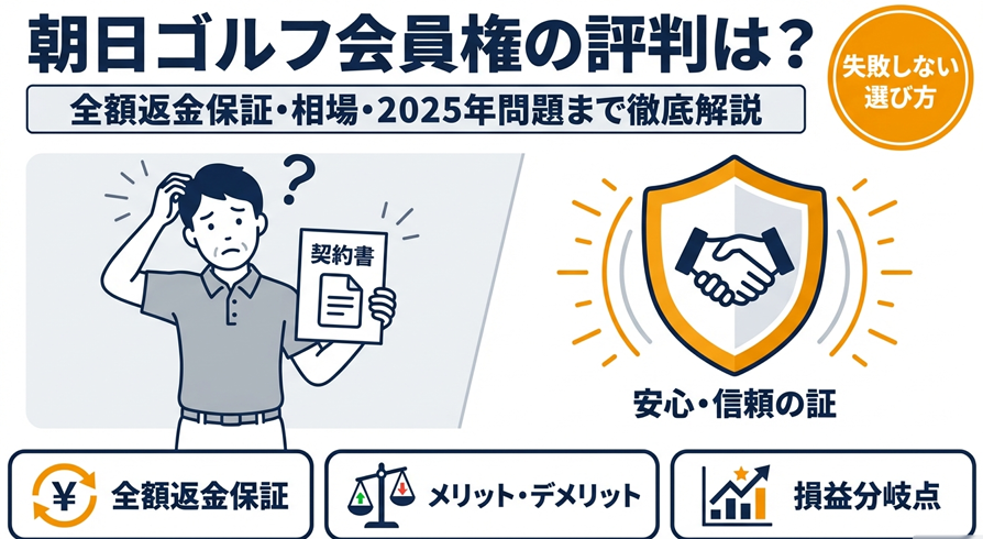 朝日ゴルフ会員権の評判と全額返金保証・選び方のポイント解説図