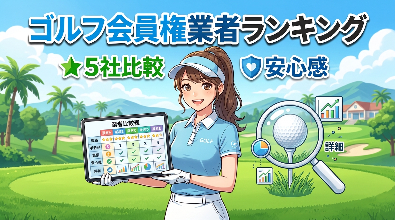 ゴルフ会員権業者ランキングの比較表（全5社比較）