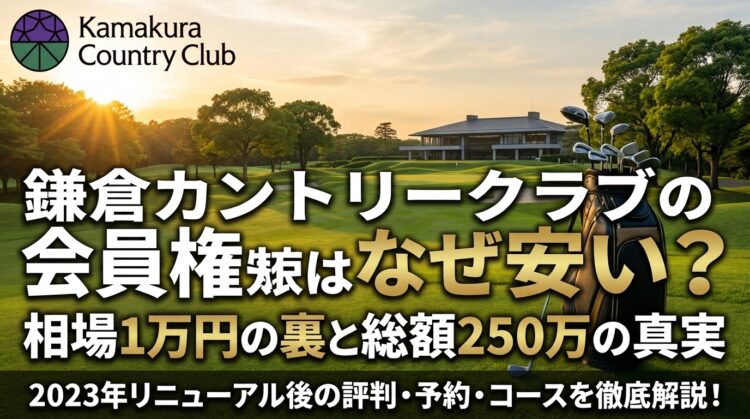 鎌倉カントリークラブの会員権はなぜ安い？相場1万円の裏と総額250万の真実